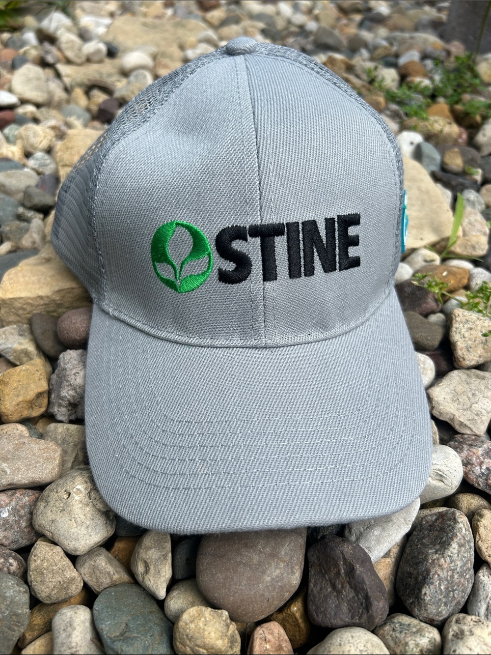 Stine Seed Company Promotional Trucker Baseball Cap Gray & Green Logo - Like New